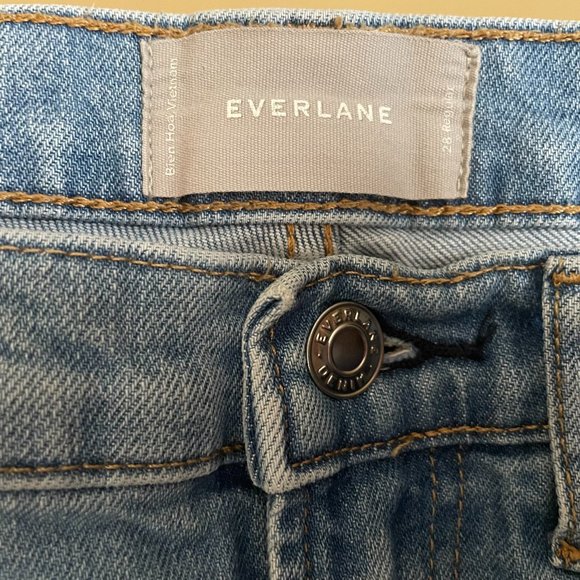 Everlane 90's Style Raw Hem Kick Crop Jeans Size 28 Regular - Picture 3 of 9
